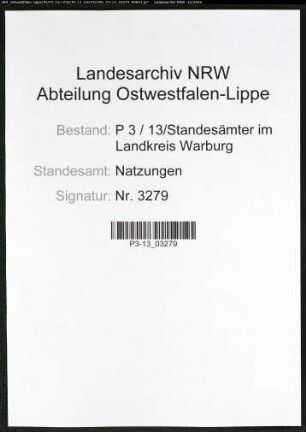 Sterberegister Standesamt Natzungen