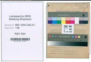 Entnazifizierung Karl Kohl , geb. 12.01.1921 (Kraftfahrer)