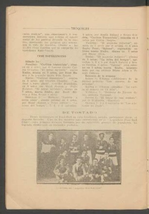 De tostado : [Fotografía de grupo de la 1. ª División del "Argentino Foot-Ball Club"]