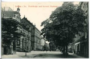 Löbau. Poststraße und Postamt