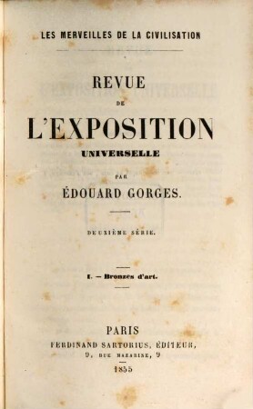 Revue de l'exposition universelle, 2,1. Bronzes d'art