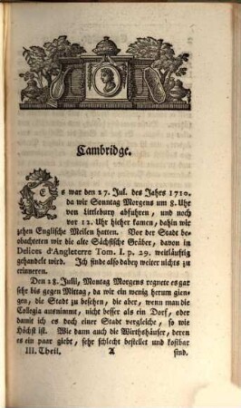 Herrn Zacharias Conrad von Uffenbach Merkwürdige Reisen durch Niedersachsen, Holland und Engelland, 3 : Mit Kupfern