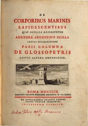 De corporibus marinis lapidescentibus