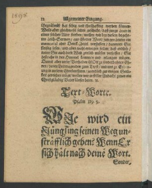 Text-Worte. Psalm 119. 9.