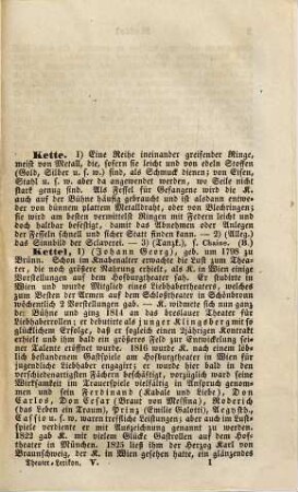 Allgemeines Theater-Lexikon oder Encyklopädie alles Wissenswerthen für Bühnenkünstler, Dilettanten und Theaterfreunde, 5. Kette bis Niais