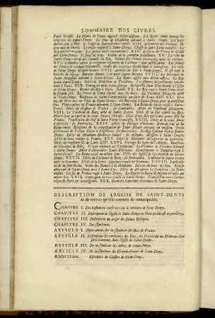 Description De L'Eglise De Saint-Denys & de toute ce qu'elle contient de remarquable.