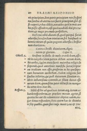 Contra Christi divinitatem, dignitatem et gloriam. Caput II.