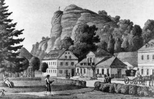 Meißen-Buschbad. Das Buschbad, von Ludwig Richter, Ausschnitt (Stadtarchiv Meißen)