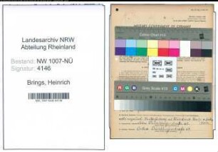 Entnazifizierung Heinrich Brings , geb. 28.06.1907 ()