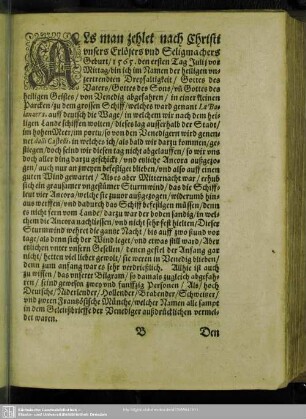 Als man zehlet nach Christi ... Geburt, 1565. den ersten Tag Julij ... - Den fünfften tag Julij