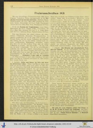 Preisausschreiben 1931.