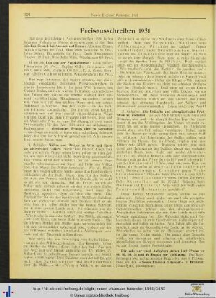 Preisausschreiben 1931.