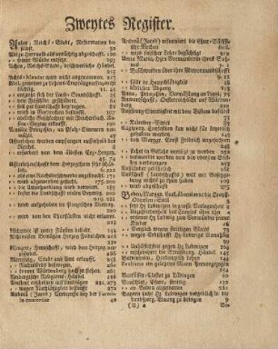 Zweytes Register.