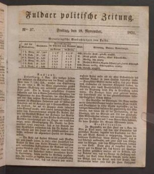 Freitag, den 18. November. 1831