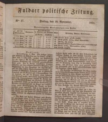 Freitag, den 18. November. 1831