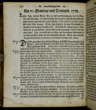 Am 20. Sonntage nach Trinitatis. 1778. - Am 22. Sonntage nach Trinitatis. 1778.