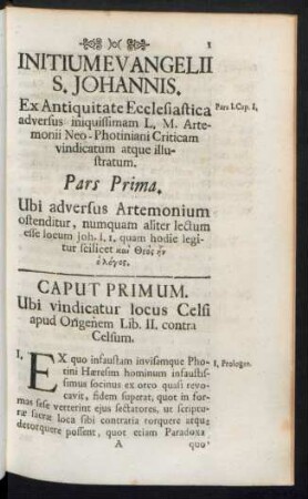 Initium Evangelii S. Johannis