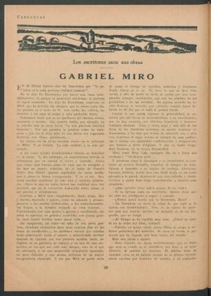 Los escritores ante sus obras - Gabriel Miro