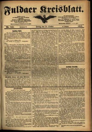 Ausgabe vom Freitag, den 23. Oktober 1908.
