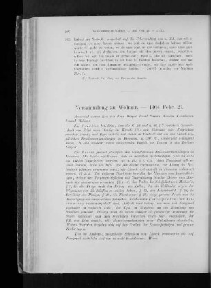 Versammlung zu Wolmar. - 1464 Febr. 21.