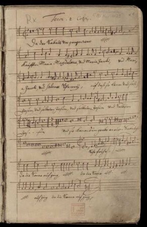 [Handschrift:] Da der Sabbath vergangen war