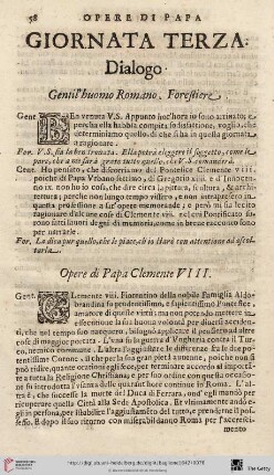 Dialogo Forestiere, e Gentilhuomo Romano
