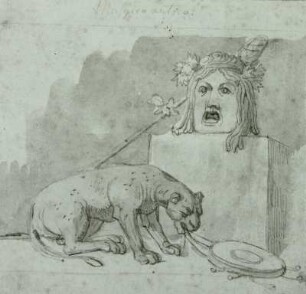 Maske und Löwin 'Musaico antico'