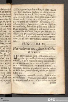 Punctum VI. Fiat voluntas tua, sicut in Cœlo, & in Terra.
