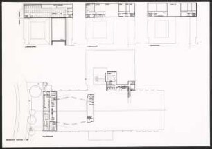 Theater- und Konzerthaus, Solingen Wettbewerb: Grundrisse Kellergeschoss, 2., 3. und 4. Obergeschoss 1:200