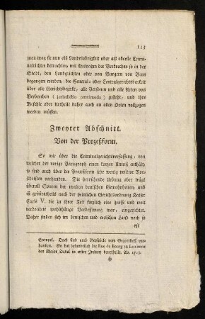 113-140, Zweyter Abschnitt. Von der Prozeszform