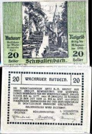 Spitz, Schwallenbach, Wachau, Niederösterreich 20 Heller