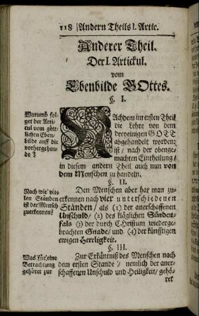Der I. Artickul. vom Ebenbilde Gottes