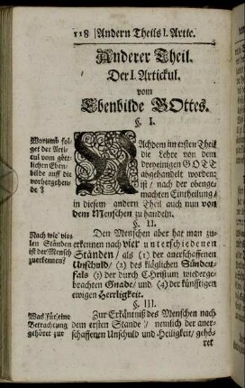 Der I. Artickul. vom Ebenbilde Gottes