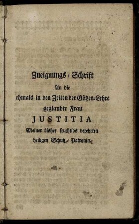 Zueignungs-Schrift