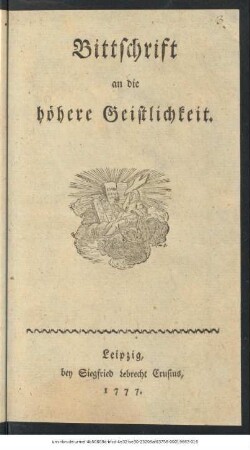 Bittschrift an die höhere Geistlichkeit.