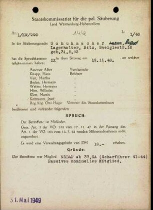 Schuhmacher, August