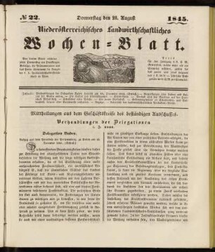 No 22. Donnerstag den 28. August 1845