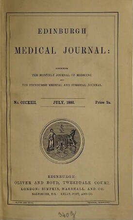 Edinburgh medical journal. 27,1. 1881