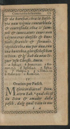 IV. Oratiun per Paesch.