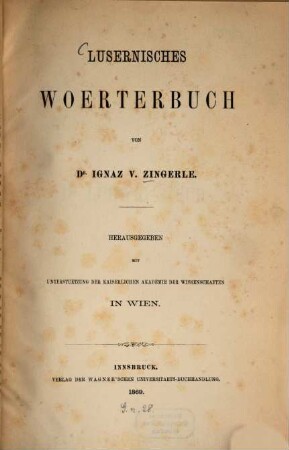 Lusernisches Woerterbuch