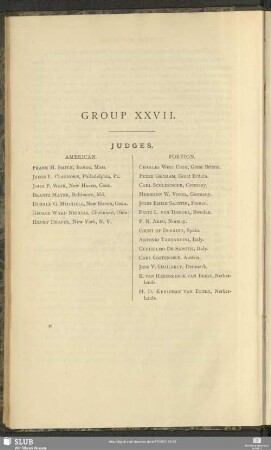 Group XXVII. Judges