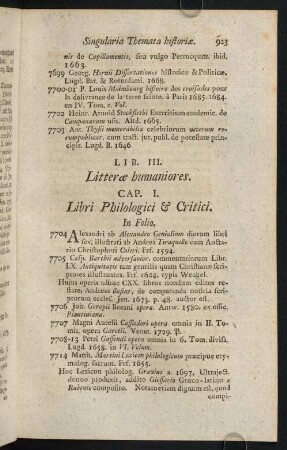 923-974, Lib. III. Litterae humaniores
