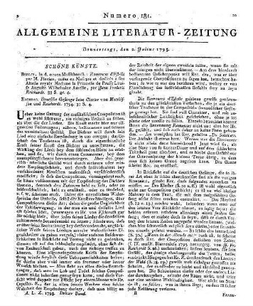 Der Weltbeobachter. Bd. 1, H. 1-3. Hrsg. von C. T. H. Hahn. Leipzig: Gabler 1794