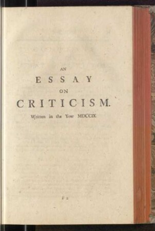 An Essay On Criticism