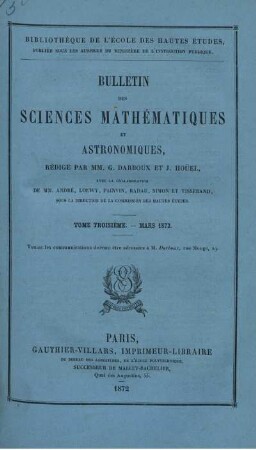 Tome Troisième - Mars 1872.