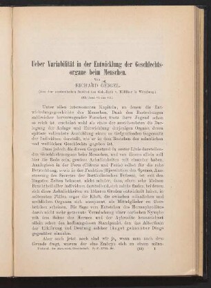 Ueber Variabilität in der Entwicklung der Geschlechtsorgane beim Menschen