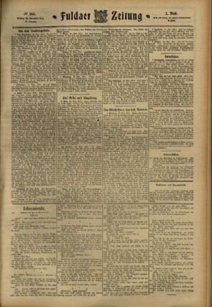 Zweite Ausgabe vom Montag, den 20. November 1911.