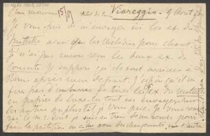 Brief an B. Schott's Söhne : 09.08.1900