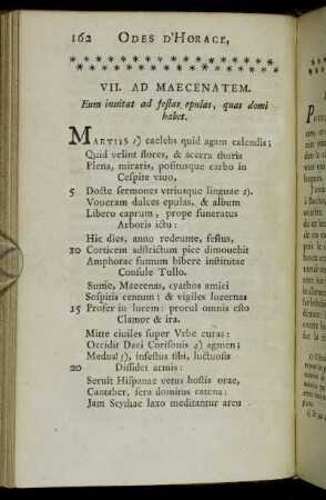 VII. Ad Maecenatem = VII. A Mecene