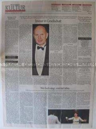 Beilage des "Tagesspiegel" mit einem Beitrag über den Abschied von Prof. Stölzl als Generaldirektor des Deutschen Historischen Museums
